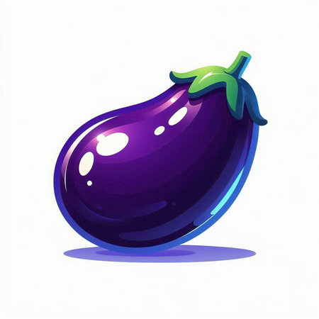 Illustration of eggplant on a white background. Vector illustration.のイラスト素材