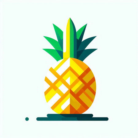 Pineapple fruit icon, vector illustration. Flat design style.のイラスト素材