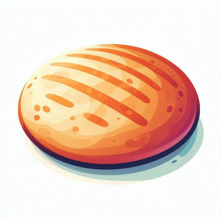 Illustration of a bread on a white background. Vector illustration.のイラスト素材