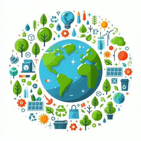 Ecology concept, save the planet, save the world, vector illustrationのイラスト素材