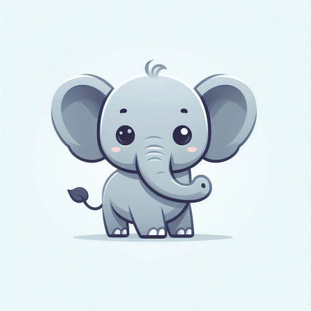 Cute baby elephant. Vector illustration of a cute baby elephant.のイラスト素材