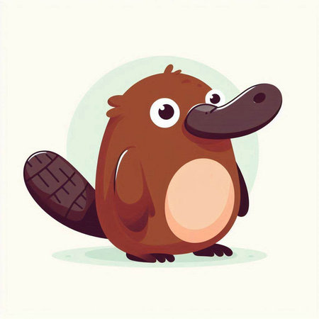 Cute cartoon beaver on a white background. Vector illustration.のイラスト素材