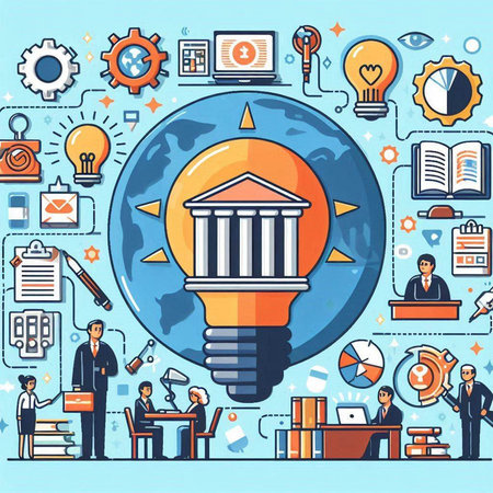 Concept of education and knowledge. Flat design style vector illustration.のイラスト素材