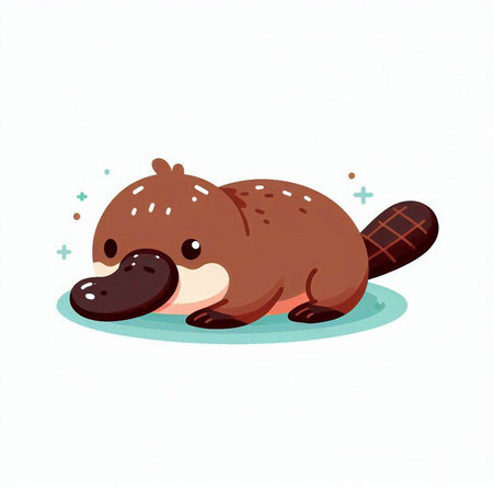 Cute cartoon beaver. Vector illustration isolated on white background.のイラスト素材