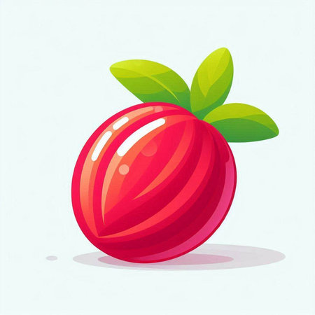 Cranberry vector illustration. Cute cartoon cranberry icon.のイラスト素材