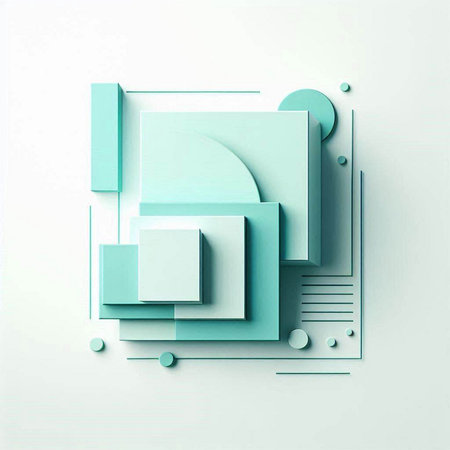 Abstract geometric shapes on a white background. 3d rendering, 3d illustration.のイラスト素材
