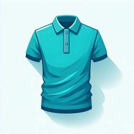 Blue polo shirt isolated on a white background. Vector illustration.のイラスト素材