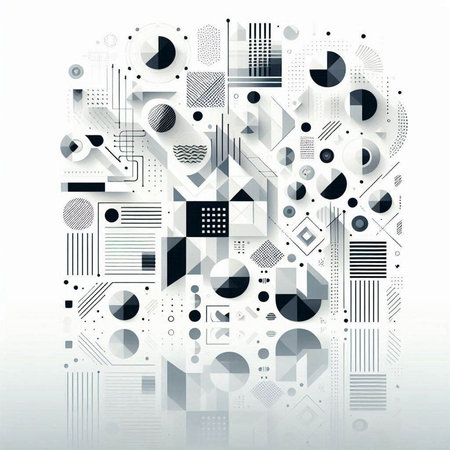 Abstract technology background with various technological elements. Vector illustration. Graphic concept for your designのイラスト素材