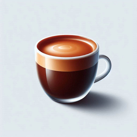 Coffee cup with milk on a white background. Vector illustration.のイラスト素材