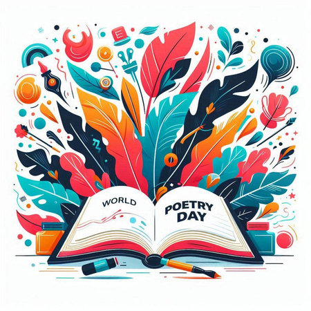 Vector illustration of open book with colorful hand drawn doodles.のイラスト素材