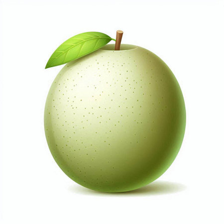 Green apple isolated on white background. Vector illustration. Eps 10.のイラスト素材