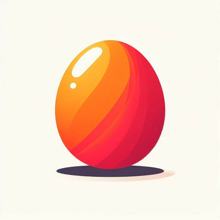 Easter egg with shadow on a white background. Vector illustration.のイラスト素材