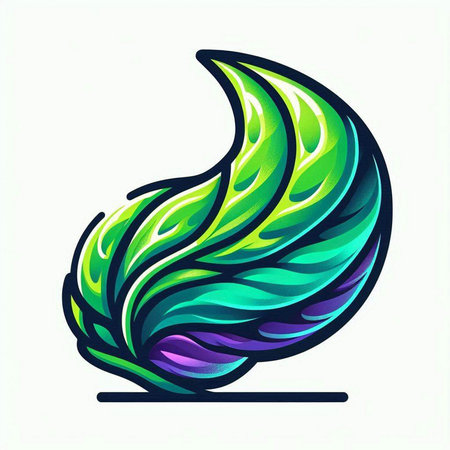 Abstract vector illustration of a stylized leaf in the form of a flowerのイラスト素材