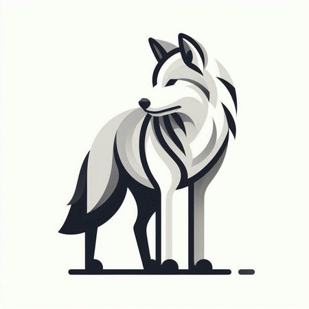 Vector illustration of a wolf. Isolated on a white background.のイラスト素材