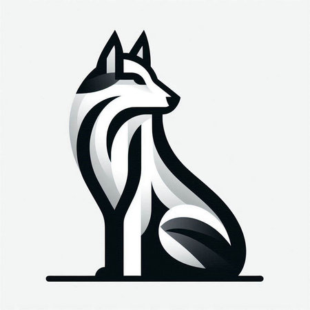 Siberian husky logo. Vector illustration on white background.のイラスト素材