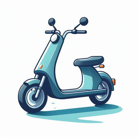 Vintage scooter isolated on a white background. Vector illustration.のイラスト素材