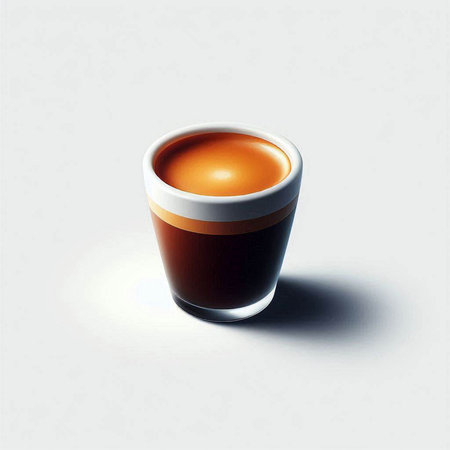 Coffee in a glass cup on a white background. Vector illustrationのイラスト素材