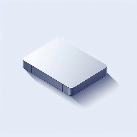 Illustration of a white square icon with shadow on a blue backgroundのイラスト素材