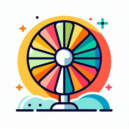 Illustration of a spinning wheel. Flat design. Vector illustration.のイラスト素材