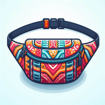 Handbag in ethnic style isolated on white background. Vector illustration.のイラスト素材