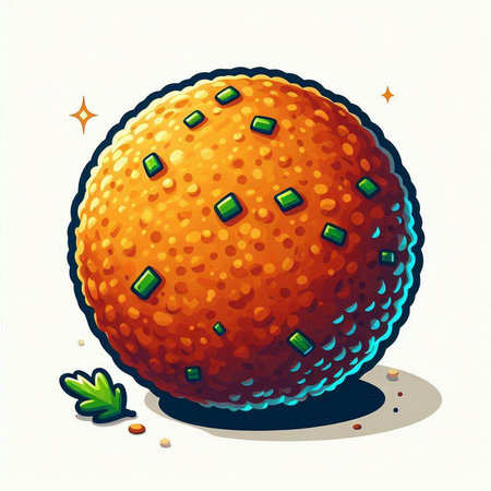 Cartoon orange with green dots isolated on white background. Vector illustration.のイラスト素材