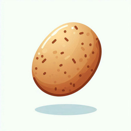 Illustration of a potato on a white background. Vector illustration.のイラスト素材