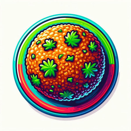 Illustration of an apple on a white background with a pattern.のイラスト素材