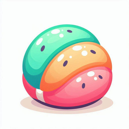 Colorful macaroon isolated on white background. Vector illustration.のイラスト素材