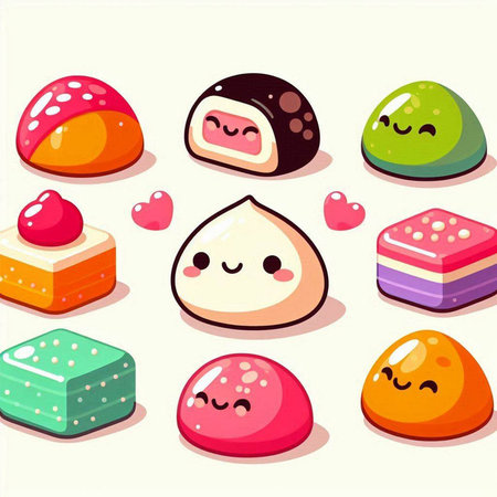 Candy. Vector illustration of a set of multicolored sweets.のイラスト素材