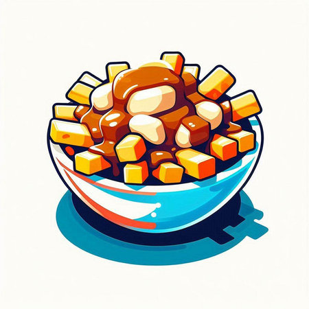 Illustration of a bowl of caramel candies in cartoon style.のイラスト素材
