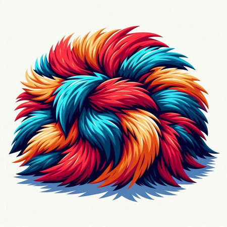 Colorful abstract wavy hair on a white background. Vector illustrationのイラスト素材