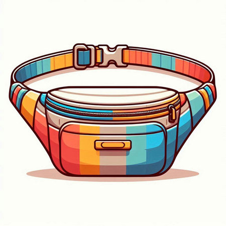 Illustration of a Colorful Handbag isolated on a white backgroundのイラスト素材