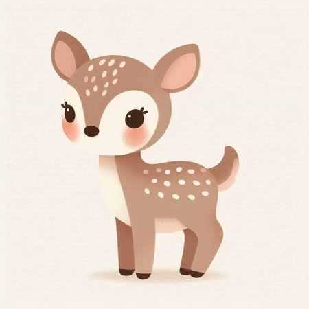 Cute baby deer. Vector illustration of a cute little deer.のイラスト素材