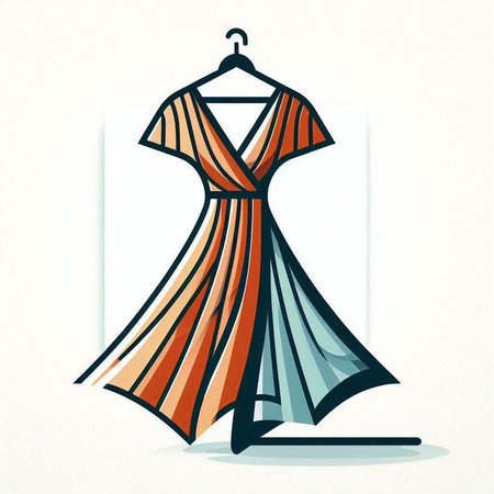 Illustration of a dress on a hanger, vector illustration.のイラスト素材