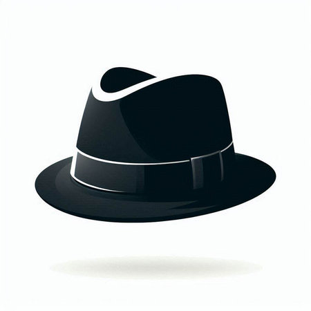 black hat isolated on a white background, vector illustration, eps 10のイラスト素材