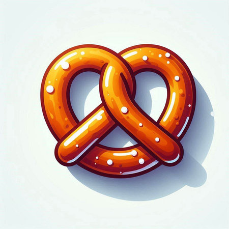 Pretzel vector icon. Cute cartoon pretzel illustration.のイラスト素材