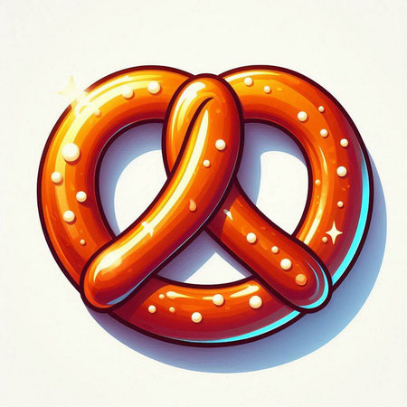 Bavarian pretzel on a white background. Vector illustration.のイラスト素材