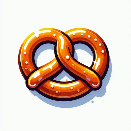 Pretzel icon. Vector illustration of a pretzel isolated on white background.のイラスト素材