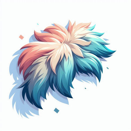 Abstract vector illustration of a blue and pink flower in watercolor styleのイラスト素材