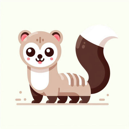 Cute cartoon chipmunk. Vector illustration. Flat design.のイラスト素材