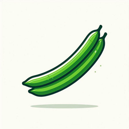 Vector illustration of a fresh green pea on a white background.のイラスト素材