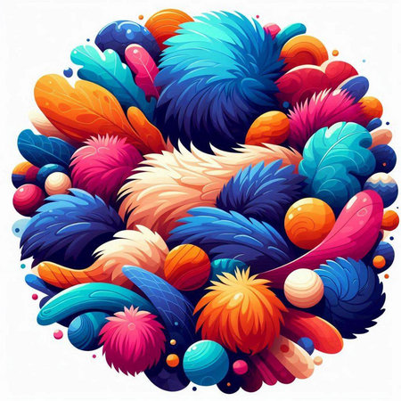Colorful abstract background with feathers. Vector illustration for your design.のイラスト素材