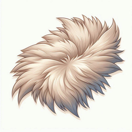 Illustration of a fluffy fur on a white background - digitally renderedのイラスト素材