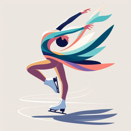 Figure skating. Illustration of a figure skating athlete. Vector illustration.のイラスト素材