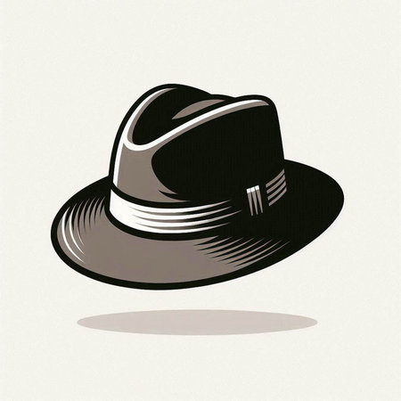 Black hat on a white background. Vector illustration for your design.のイラスト素材