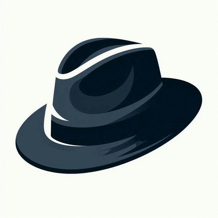 Illustration of a black hat on a white background. Vector illustrationのイラスト素材