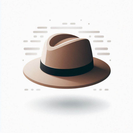 Illustration of a hat isolated on a white background with shadow.のイラスト素材