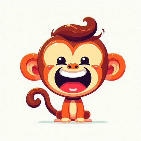 Cute cartoon monkey. Vector illustration isolated on a white background.のイラスト素材