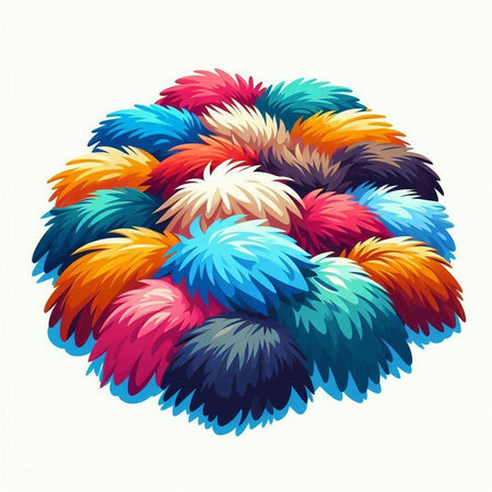 Illustration of a colorful fluffy cloud on a white background - vectorのイラスト素材