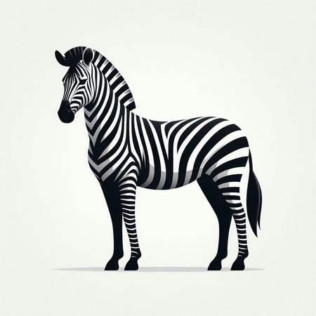 Zebra isolated on white background. Vector illustration. Eps 10.のイラスト素材